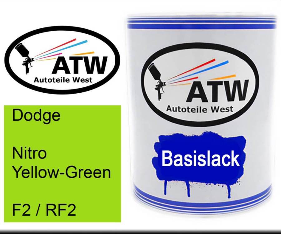 Dodge, Nitro Yellow-Green, F2 / RF2: 1L Lackdose, von ATW Autoteile West.